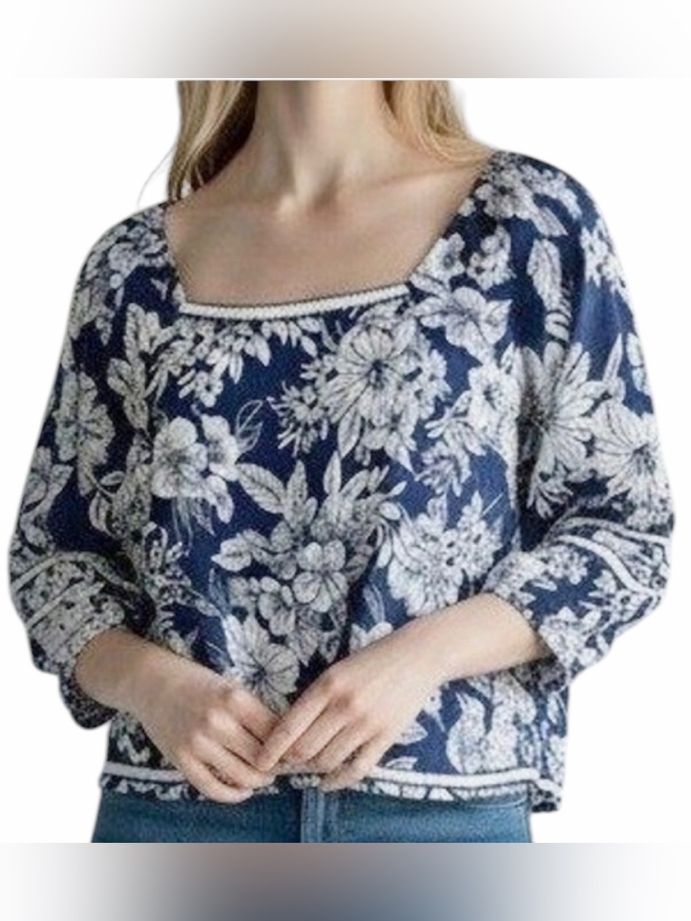 C&C California Floral Linen Top